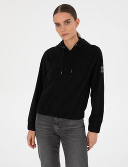Siyah Comfort Fit Sweatshirt