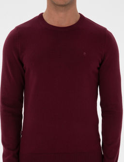 Mor Slim Fit Bisiklet Yaka Basic Triko Kazak - Pierre cardin фото 6