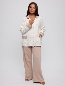 Пижама женская из футера Салли бежевый