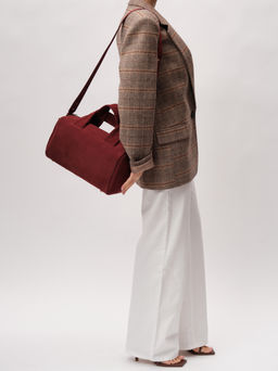 Замшевая сумка Bowling DBR 31378 красное вино  фото 13