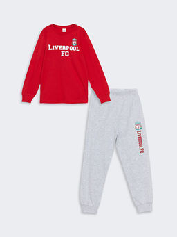 Bisiklet Yaka Liverpool Bask?l? Erkek ?ocuk Pijama Tak?m?