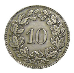 Монета 10 раппенов 1928 года Швейцария