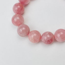 Браслет из мадагаскарского Розового кварца и Жемчуга 18 см