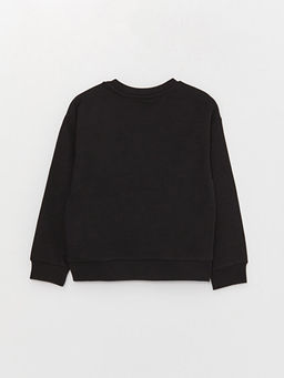 Bisiklet Yaka Bask?l? Uzun Kollu K?z ?ocuk Sweatshirt - Waikiki фото 2