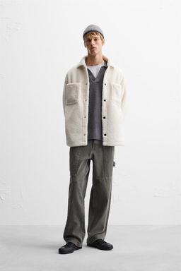 FAUX SHEARLING OVERSHIRT - Zara фото 3