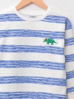 Bisiklet Yaka ?izgili Uzun Kollu Erkek ?ocuk Sweatshirt - Waikiki фото 3