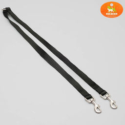 Сворка для двух собак, каждая 45 х 1,5 см, чёрная