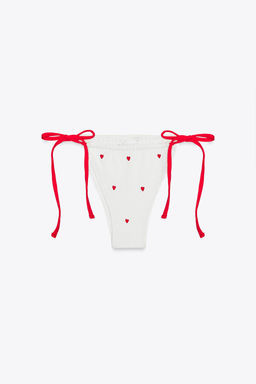 EMBROIDERED ELASTICATED BIKINI BOTTOMS - Zara фото 4