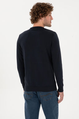 Erkek Slim Fit Bisiklet Yaka Lacivert Basic Kazak - U.s. polo assn фото 5