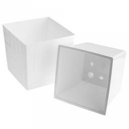 Горшок для цветов пластмассовый Квадро 13л, 25х25х25см, со вставкой, белый (Россия) - Домашняя Мода фото 6