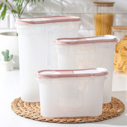 Набор банок для хранения «Стайл», 3 шт: 1,3 л; 2,2 л; 4 л, пластик, крышки МИКС