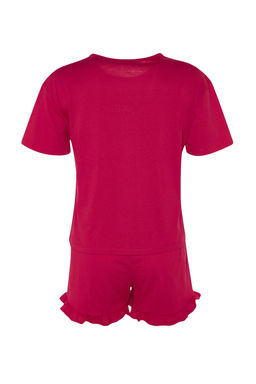 Trendyolmilla Fusya %100 Pamuklu Nak?sl? F?rf?r Detayl? Sortlu Orme Pijama Tak?m? THMSS20PT0165  фото 17