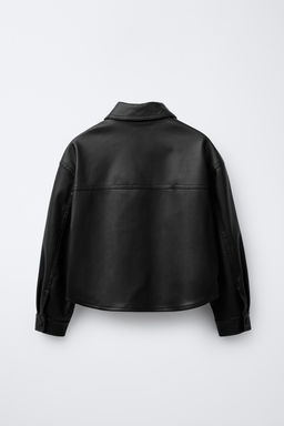FAUX LEATHER OVERSHIRT WITH POCKETS - Zara фото 2