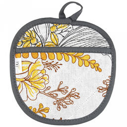 Прихватка с запахом 19х19см "Жозефина, вид 2", форма "Яблоко", рогожка 171г/м2, хлопок 100%, наполнитель - ватин 280г/м2, на пластмассовом подвесе, "Домашняя мода" (Россия)