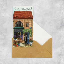 Конверт для денег С новосельем, ручная работа, 16,5 8 см