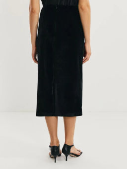 Юбка миди из бархата с разрезом / Zarina