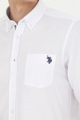 Мужская белая рубашка с длинным рукавом - U.s. polo assn фото 7