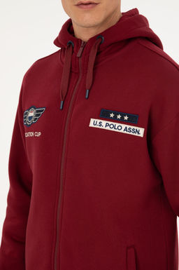 U. S. Polo Assn / Мужской бордовый вязаный кардиган - U.s. polo assn фото 7