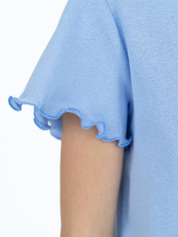 Сорочка для девочки голубая/кошка 818 (152, 80)