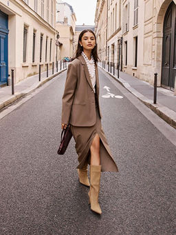 Beli Fermuarl? Ekose Y?rtma?l? Etek