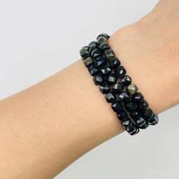 Бусины для украшений из золотистого Обсидиана 37 см