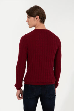 Erkek Bordo Basic Kazak