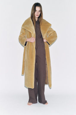 ZW COLLECTION BELTED FAUX FUR COAT