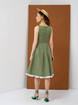 Платье хлопок OD-799-1 клетка желто-голубая OD-799-1