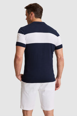 Erkek Lacivert Slim Fit Polo Yaka Triko Ti__rt