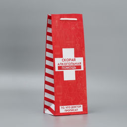 Пакет под бутылку Алкопомощь, 36 х 13 х 10 см