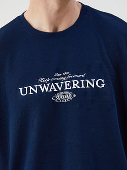 Bisiklet Yaka Bask?l? Erkek Ti??rt