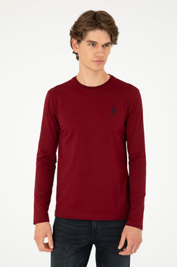 Мужской бордово-красный базовый свитшот Неожиданная скидка в корзине - U.s. polo assn фото 3