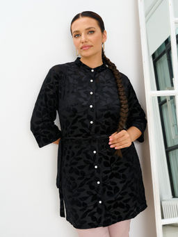 Комплект, рубашка и майка-топ MR006SS3 black - Maxroses фото 2