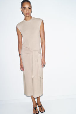 SOFT FABRIC DRESS WITH KNOT
