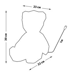 ULD-R508 USB BEAR WITH HEART Светильник декоративный Мишка с сердцем, с USB проводом. 200 светодиодов. Белый свет. Цвет корпуса радужный. TM Uniel - Volpe фото 5