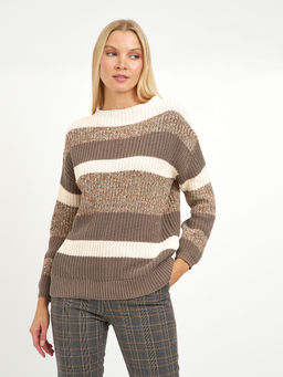 джемпер женский из хлопка в широкую полоску