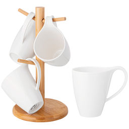 НАБОР КРУЖЕК LEFARD NATIVE НА ДЕР. ПОДСТАВКЕ 4 ШТ. 380 МЛ 13*8,5*10,5 СМ