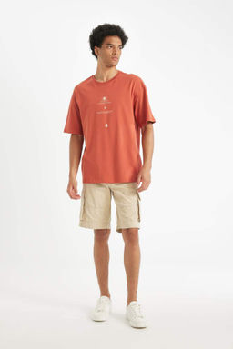 Футболка Comfort Fit с круглым вырезом и короткими рукавами с принтом - Defacto фото 2