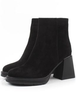 04-M3-9203 BLACK Ботильоны зимние женские (натуральная замша, натуральный мех)