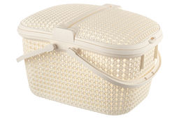 Корзина для пикника 25 л 46*35*27,5 см Паола с 2-мя крышками слоновая кость (модель 428) - Elan gallery фото 3