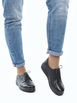 03-5066 BLACK Полуботинки женские (натуральная кожа) - Фабричный китай фото 3