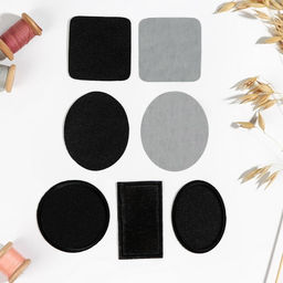 Набор заплаток для одежды, термоклеевые, 7 шт., чёрный