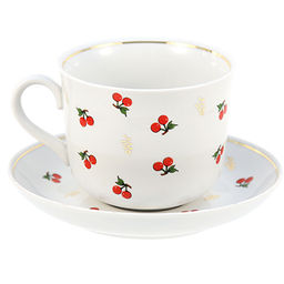 Чашка чайная фарфоровая Ягодки 450мл, д10,5см, h9см, форма Ностальгия, с блюдцем (Россия) - Домашняя мода фото 4