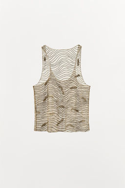 BEADED EMBROIDERED TULLE TOP - Zara фото 6