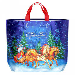 Пакет подарочный ПВД с петлевой ручкой "Эко-сумка" 50х40см "Сказочный вечер", 160 мкм (Россия)