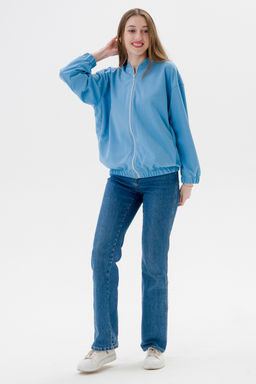 Бомбер из коттон фита небесный макси - Амадэль фото 3