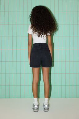 TRENDYOLMILLA Siyah Yuksek Bel Denim Sort TWOSS25SR00173  фото 4