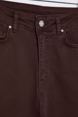 Kahverengi Kusgozu Yan Bagc?kl? Yuksek Bel Flare Jeans TWOSS25JE00013 - Trendyolmilla фото 6
