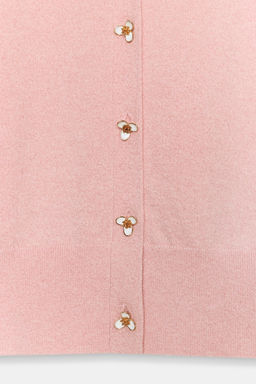 CARDIGAN WITH FLORAL BUTTONS - Zara фото 7