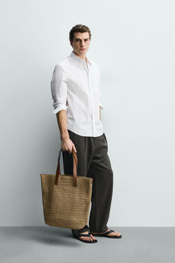 BOLSO SHOPPER TRENZADO / Blanco Crudo - Zara фото 7